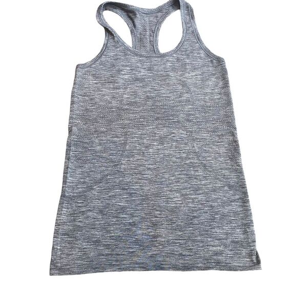 Lululemon Swiftly Tech Racerback Tank Size 4 Light Gray Marl Fitted Sporty Gym - Picture 2 of 9